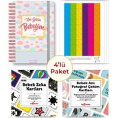 Bebek Anı Defteri Pembe Stickerlı + Çekim ve Zeka Kartları Seti