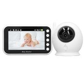 Bebek Telsizi, 4,3 inç LCD Ekran, 100-240V Ses kontrolü, Bebek Telsizi Kamera, Iki yönlü Konuşma, 360 Derece dönüş, Ev Için 8 Ninni (AB Fişi)