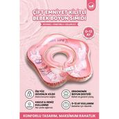 Bebek Yüzme Simidi Süngerli Tavşan Temalı Emniyet Kilitli Tutmalı 0-12 Ay Pembe Deniz Havuz Simidi