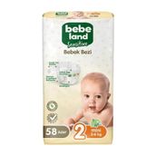 Bebeland Sensitive No:2 Mini 58 Adet Bebek Bezi