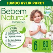 Bebem Natural No:6 XLarge 80 Adet Bebek Bezi