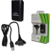 Beboncool Xbox 360 Uyumlu Joystick Kol Şarj Kiti Batarja USB Kablosu ile Birlikte - Beyaz