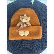 Bebsi Bebtaş Bear Pelüş Kahve Ayıcıklı Bere Renkli Tedy Figürlü Unisex Kiremit Örgü