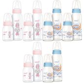 Bebsi Mavi Pembe 250 ml + 125 ml Karma 6'lı Cam Biberon Seti