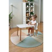 Bee Smart Oyun Masası-Aktivite Masası-Çalışma Masası-Etkinlik Masası-Ahşap 1 Sandalyeli Çocuk Masa Sandalye Takımı - Beyaz - Naturel Ahşap