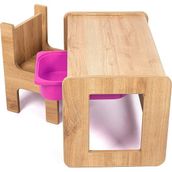 Bees Store Tek Kişilik Çocuk Oyun, Aktivite ve Etkinlik Masası, Ceviz-Lila, 18MM 1.sınıf Mdf - 73 x 44 x 44 cm - Ceviz - Lila