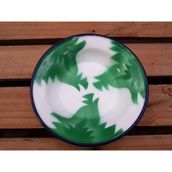 Begüldan Yeşil Horoz Ibiği Desenli Çinko Tabak Çap 24 cm BEG_3362