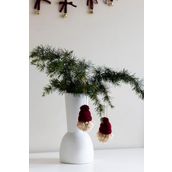 Beige & Stone Yılbaşı 2li Set Cüce Çam Ağacı Noel Baba Süs
