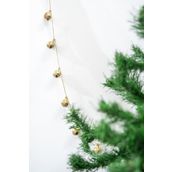 Beige & Stone Yılbaşı Jüt İp Gold Yuvarlak Çanlı Zincir Noel Çam Ağaç Süsü