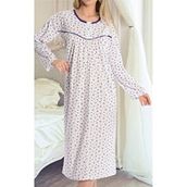 Belirtilmemiş Yazlık Robalı Çiçekli Boydan Kadın Gecelik Pijama Renkli Desenli Uzun Kol Pamuklu