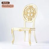 Beliza Sandalye Sert Plastik Krem Altın Gold Koltuk Bahçe Balkon Mutfak Yemek Masası Sandalyesi