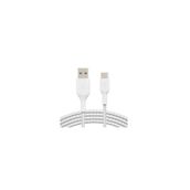 Belkin CAB002BT1MWH Type-C Örgülü 1 m Data ve Hızlı Şarj Kablosu Beyaz