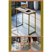 Bella Çok Amaçlı Çalışma Masası Bilgisayar Masası Çizim Masası Ofis Masası Çam Tabla Gold Ayak WORK000