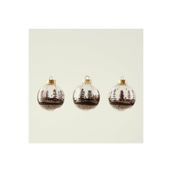 Bella Maison Christmas 3'lü Yılbaşı Süsü Kahverengi (8 cm)