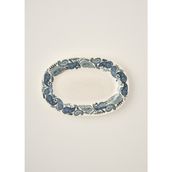 Bella Maison Paisley Porselen Sunum Tabağı Mavi 25 Cm Zarif Desenli Oval Şekil - Beyaz - Mavi