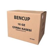Bencup 20 Paket 25 Adet 16 Oz Kapaklı Karton Çorba Kasesi