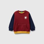 Benetton 3EB5G10BA Bordo Mix Slogan Baskılı Erkek Çocuk Sweatshirt