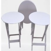 Bengi Ticaret 90136 Oval Model Ahşap El Yapımı Parlak Beyaz Renk Zigon Sehpa