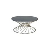 Bengi Ticaret Brc 18520 Rivoli Düz Siyah Temper Cam Metal Gold Renk Kaplam El Yapım Orta Sehpa