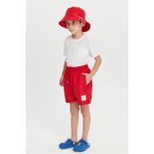 Benitto Kids 7005 231133-Kırmızı Düz Erkek Çocuk Deniz Şortu