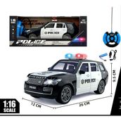Berattoys Uzaktan Kumandalı Polis Arabası 26 cm Şarzlı Sesli Işıklı Full Fonksiyon Kumandalı Araba - Siyah - Beyaz