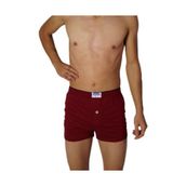 Berrak 1099 Düğmeli Penye 3'lü Bordo Erkek Boxer