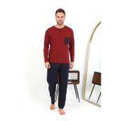 Beruflic Erkek Uzun Kol Penye Bordo Pijama Takımı