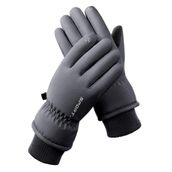Bestgift HX-102 Gri Peluş Su Geçirmez Erkek Eldiveni
