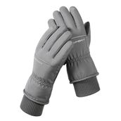 Bestgift HX-103 Gri Peluş Su Geçirmez Erkek Eldiveni