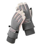 Bestgift HX-106 Gri Peluş Su Geçirmez Erkek Eldiveni