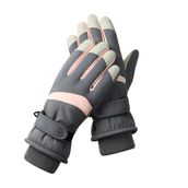 Bestgift HX-113 Gri Peluş Su Geçirmez Erkek Eldiveni