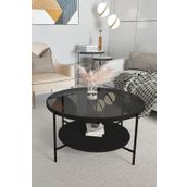 BETA AKSESUAR Oslo Orta Sehpa - Füme Cam / Siyah Mdf