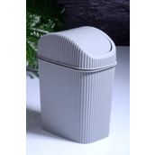 Bev Kitchen Mini Pratik Kapaklı Banyo Ve Mutfak Tezgah Üstü Çöp Kovası Ev Ofis Çöp Kutusu 2,5 Lt GRİ 18 x 23