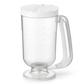 Beyaz Hamur Porsiyonlayıcı – Kek, Krep, Muffin ve Pancake Hamuru Dağıtıcı, Ölçekli Karıştırma Kabı 900 ml