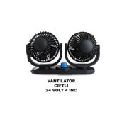 beyaztuning Araç Içi Fan Oto Vantilatör 24 Volt Çift Başlı 4inç