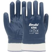 Beybi Kn6 Pamuk Nitril Petrolcü Iş Eldiveni Lacivert 144 Çift(Koli) - XL