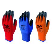 Beybi PN Zebra Polyester Örme NO:9 Çift Kırmızı Nitril Eldiven