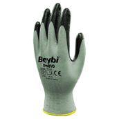 Beybi PN810 Polyester Örme NO:10 Çift Sarı Nitril Eldiven