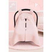 Beyge Baby %100 Pamuklu Pembe Örgü Pikeli Tekli Puset Örtüsü Hafif ve Pratik Kullanım