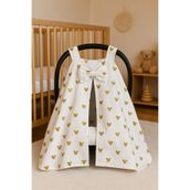 BeygeBaby %100 Pamuktan Mickey'li Poplin Kumaştan Mevsimlik Puset Örtüsü