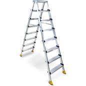 Beykon 8+8 Gold Çift Çıkışlı Alüminyum Merdiven - Gümüş Gri