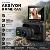 BGG Tech Aksiyon Kamerası 2.0" Flip Ekran,manyetik, Ayrılabilir Dış Mekan Video Kamerası Taşınabilir Cep Kamerası - Siyah