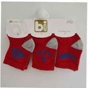 Bibaby 68106 Kırmızı Marine 3'lü Bebek Çorabı