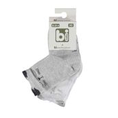 Bibaby 68136 Beyaz-Gri 0-6 Ay Kedili 2'li Bebek Çorabı