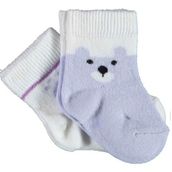 Bibaby 68413 Biorganic Happy Bear Lila 2'li Çorap