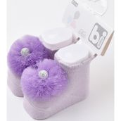 Bibaby Mor Ponpon Bebek Çorabı