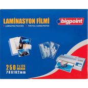Bigpoint 78x102 mm 125 Mikron 100'lü Kutu Laminasyon Filmi