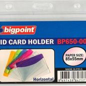 Bigpoint Korumalı Kart Poşeti Yaka Kartı Yatay Şeffaf 85X55Mm 100'Lü