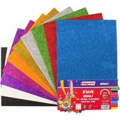 Bigpoint Simli Eva Elişi Kağıdı 10 Renk Karışık 20 x 30 cm 2 mm Kalınlık Çocuklar İçin Güvenli