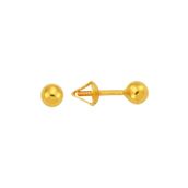 BİLEZİKHANE 22 Ayar Altın Top Küpe Parlak 1.00 Gram 22KPE0040